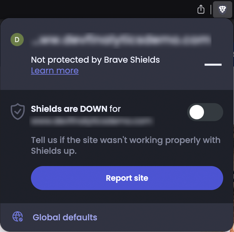 Illustration of Brave Shields Dialog
